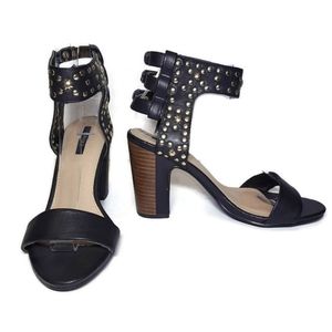 🍁 FOREVER 21 Studded Faux Leather Block Heels